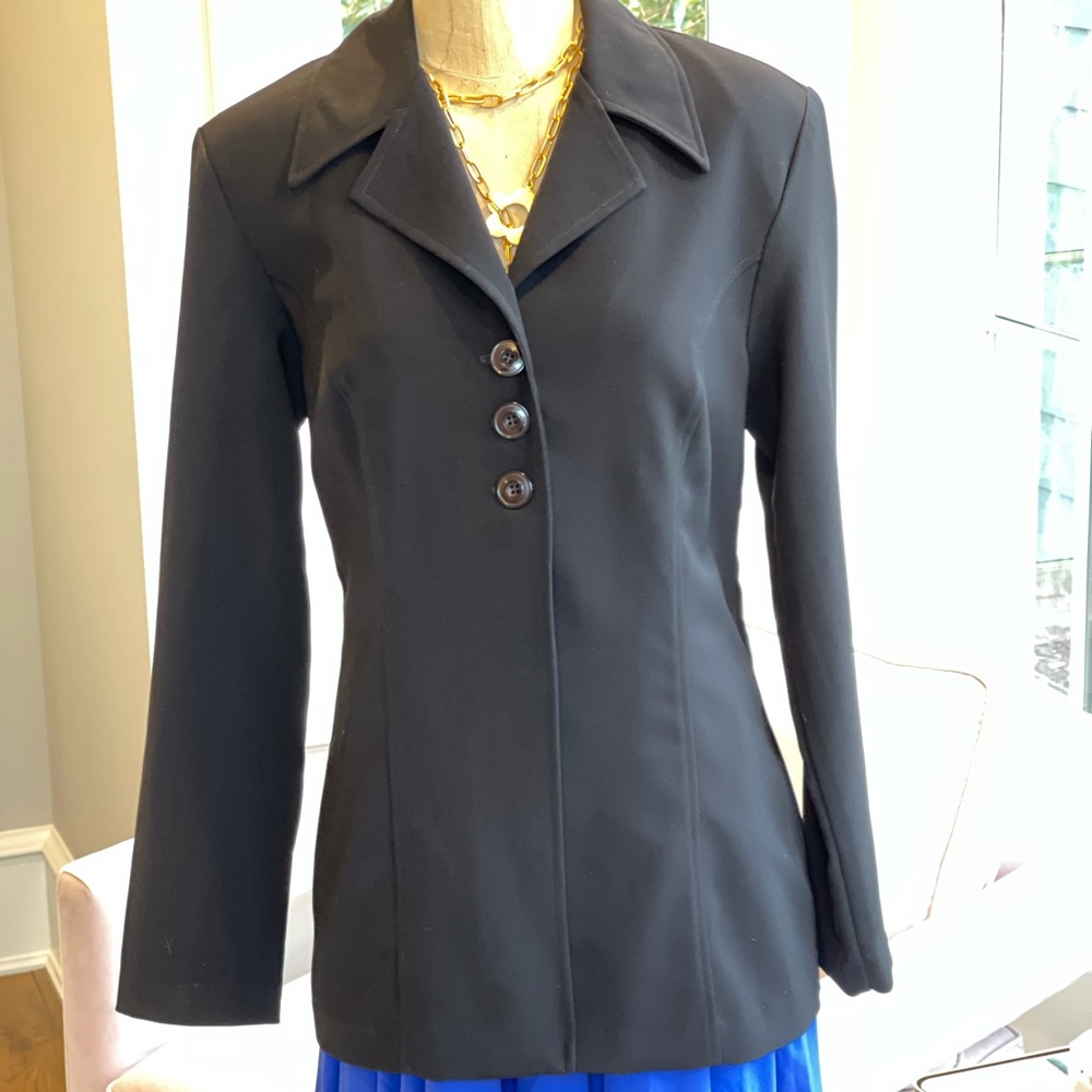 ECRU 3 Button Black Blazer